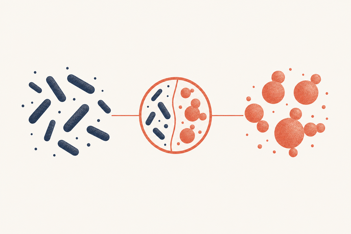 Editorial medical illustration comparing bacterial vaginosis and yeast infection