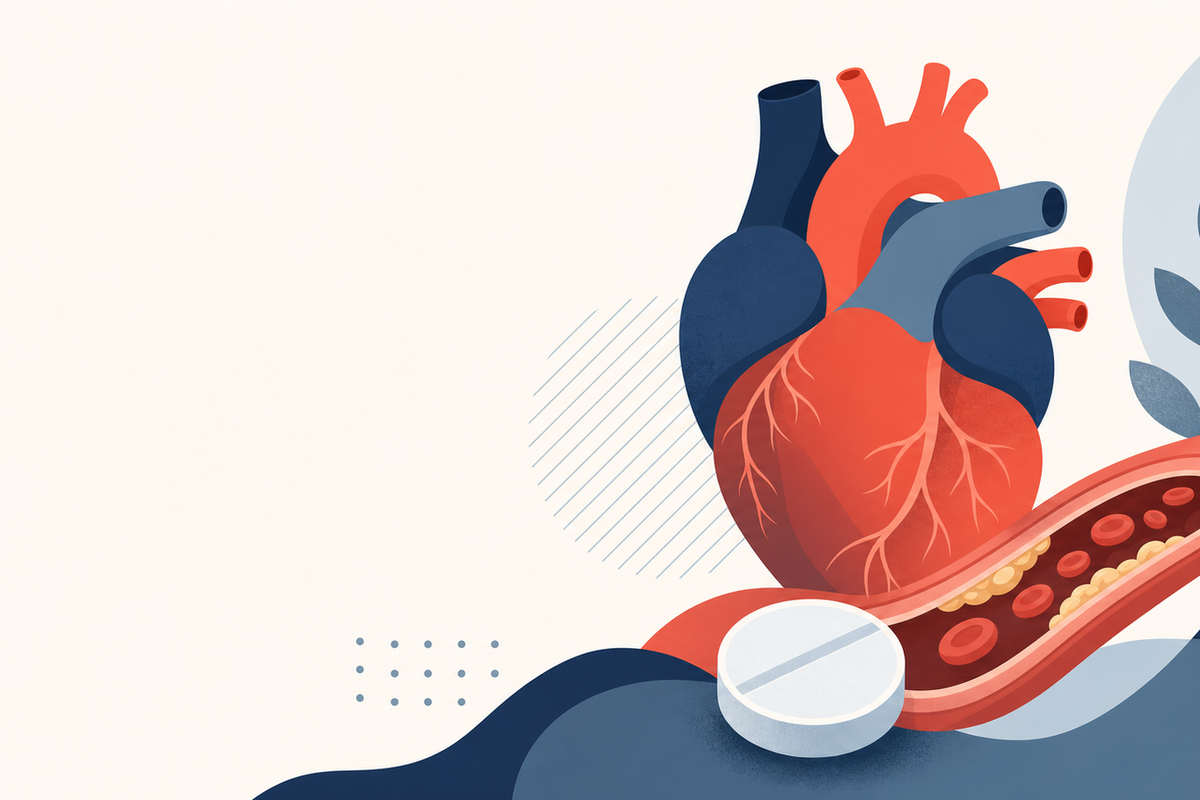 Editorial medical illustration representing High Cholesterol (Hyperlipidemia)