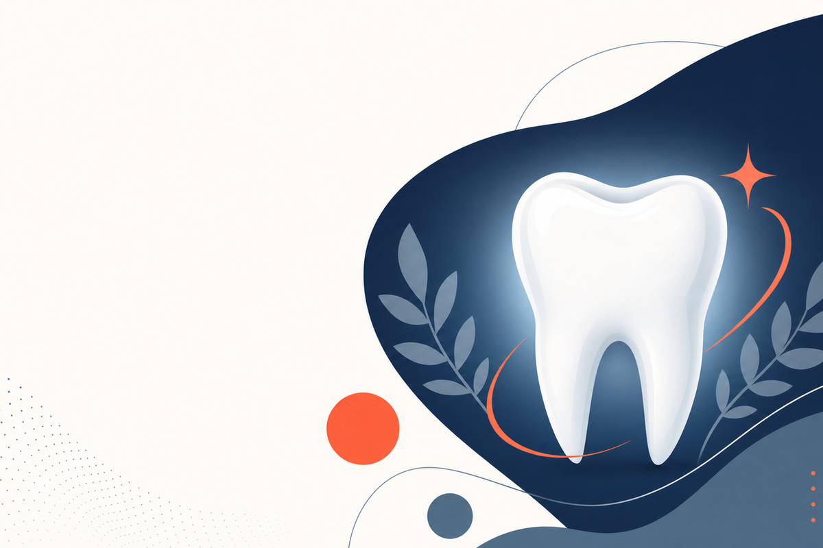Editorial medical illustration representing Dental Pain