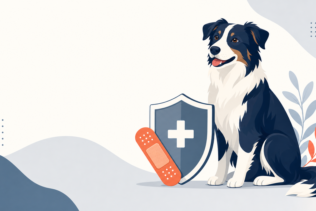 Editorial medical illustration representing Dog Bite Treatment Guide