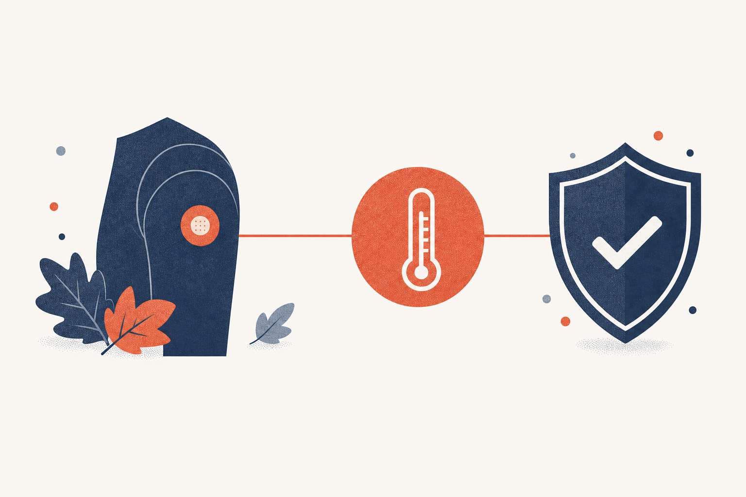 Editorial medical illustration representing flu shot side effects