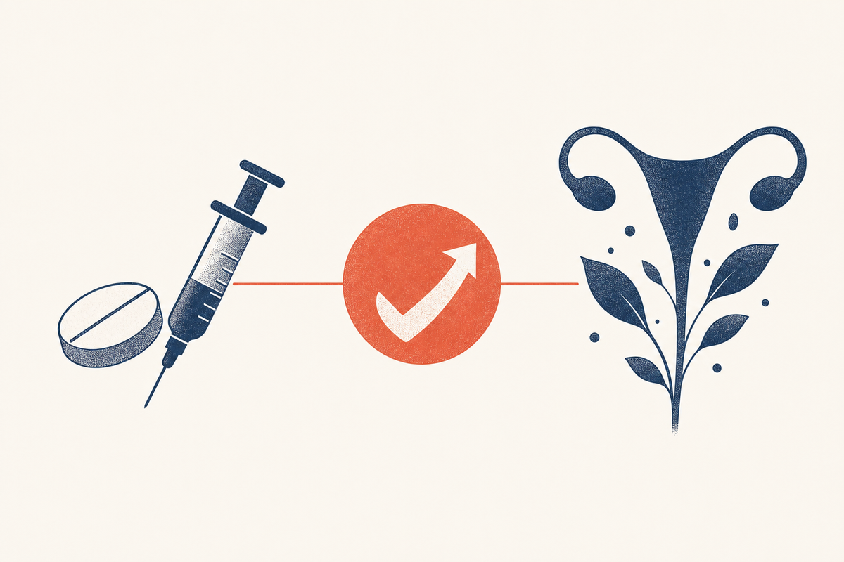 Editorial medical illustration representing how to get rid of bacterial vaginosis