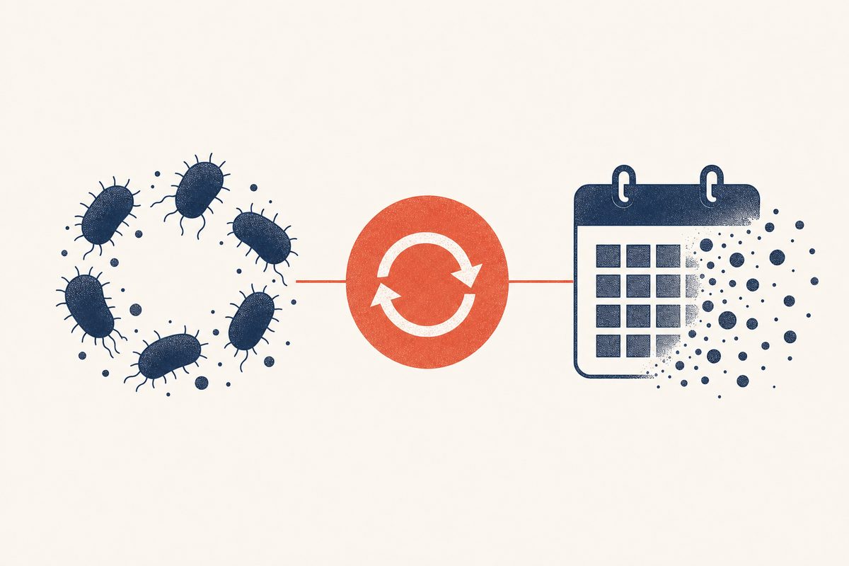 Editorial medical illustration representing recurrent yeast infection