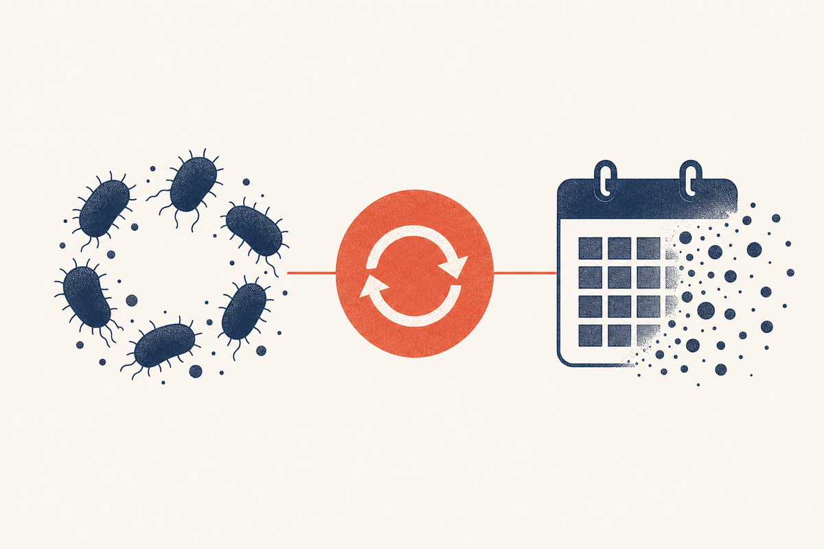 Editorial medical illustration representing recurrent yeast infection