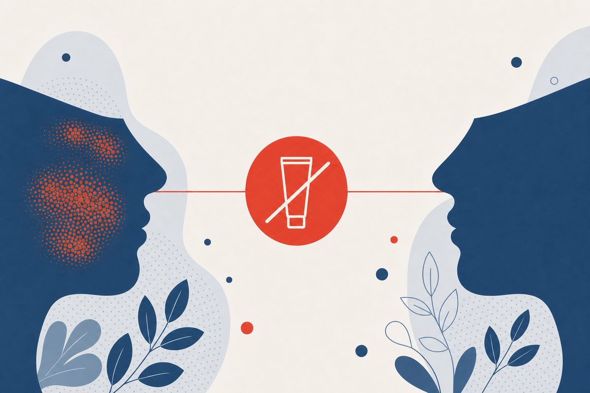 Editorial medical illustration representing Topical Steroid Withdrawal