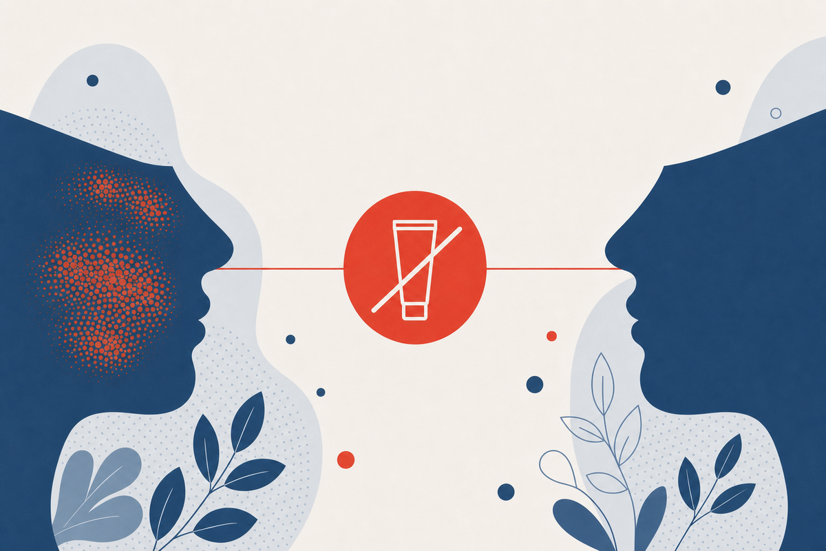 Editorial medical illustration representing Topical Steroid Withdrawal