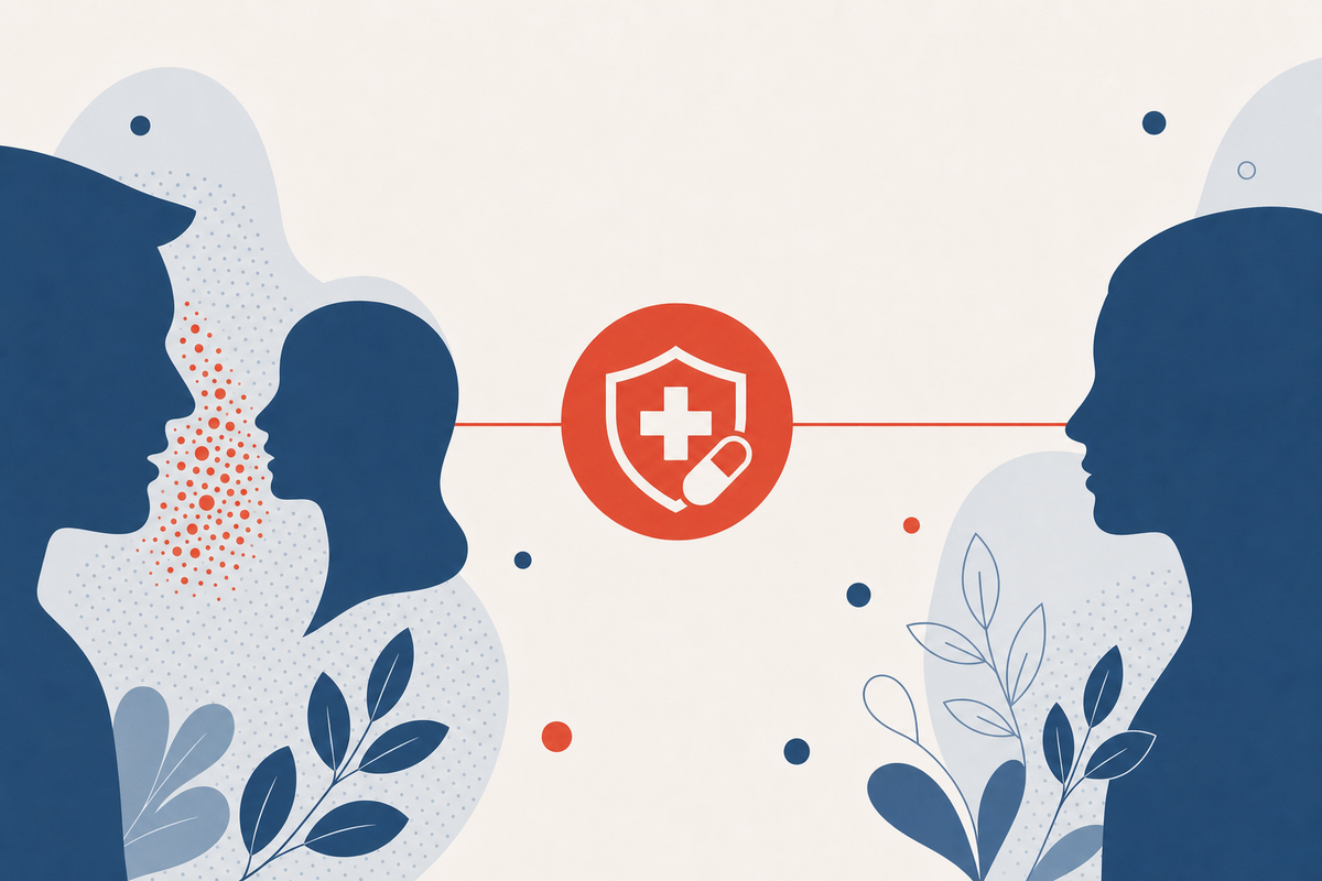 Editorial medical illustration representing Trichomoniasis